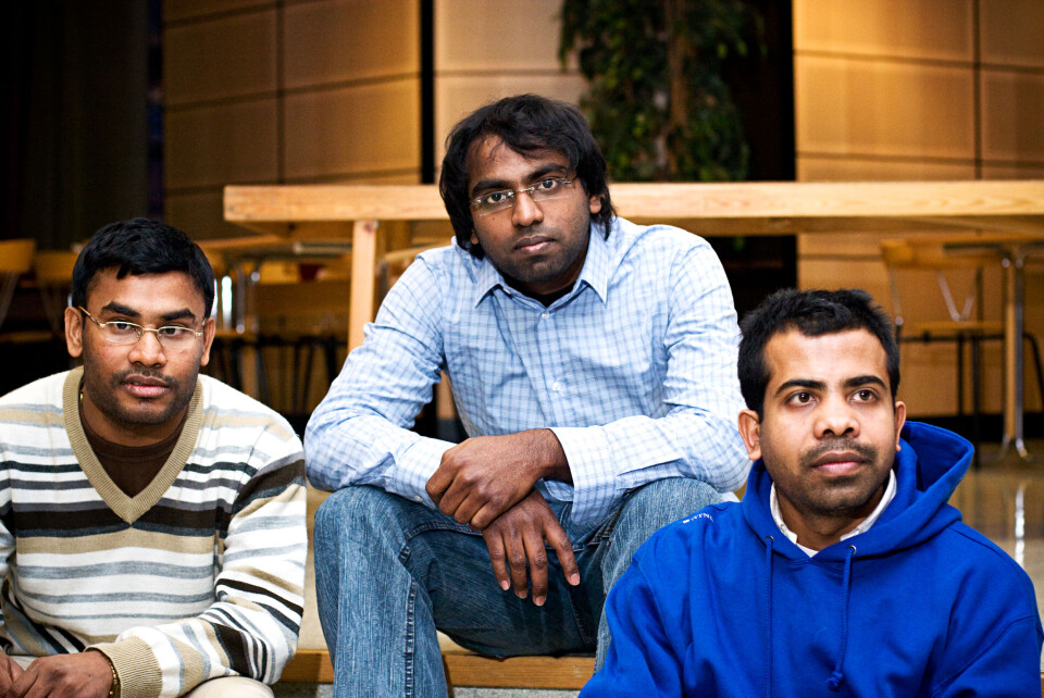 AKADEMISK PRESS: Barun Gupta, Kishore Kosuri og Ramprasad Yelchuru konkurrerte med hundre tusener av andre for å komme inn på Indias høyt ansette universiteter.