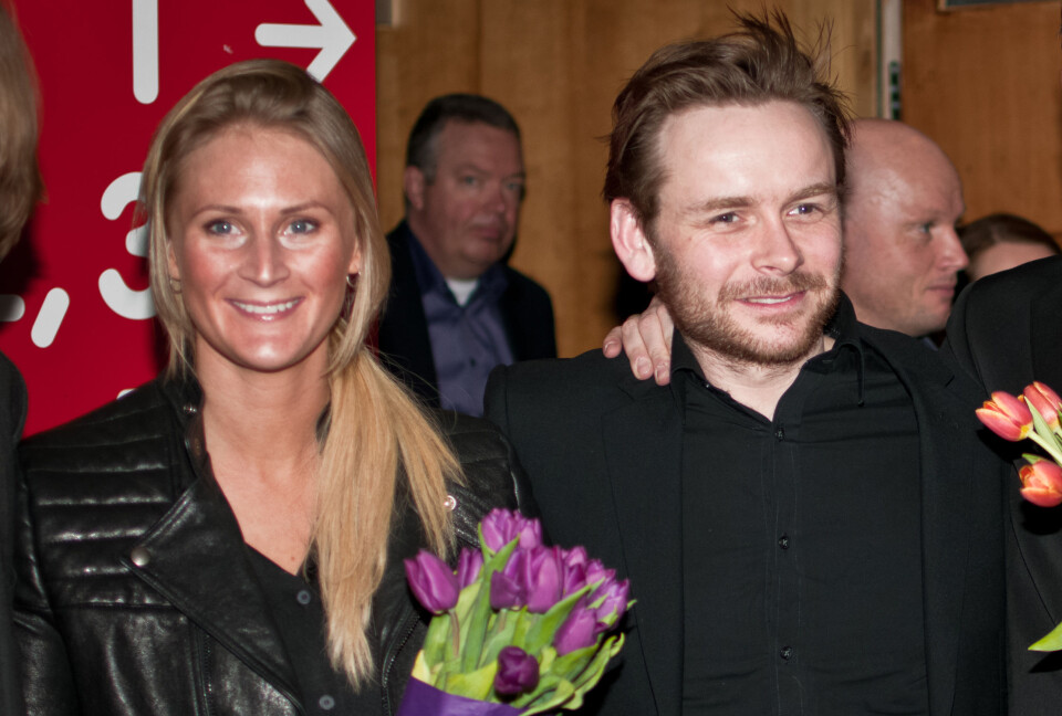 EN HELT VANLIG DAG: Skuespillerne Kristin Eidsjå og Jan Gunnar Røise, som spiller Mette-Marit og Se og Hør-journalist Håvard Melnæs i En helt vanlig dag på jobben, kastet glans over filmens norgespremiere og Kosmorama-åpningen.