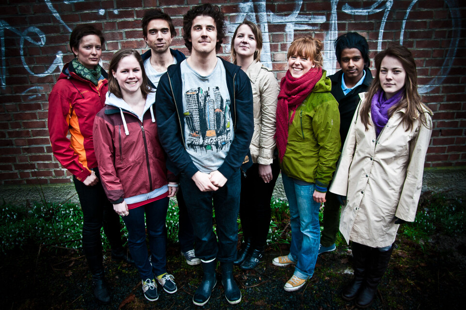 HER ER DE: (f.v.) Marthe Fuglesang, Marte Pernille Hernæs, Eirik Frøyland Rime, Tore falkenberg, Hanne Brønmo, Frøydis Folvik Bjerkholt, Janagan Balasingham og Gro Arnesen Nyhus.