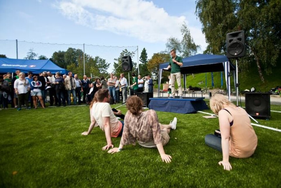 BERGET: Gløshaugen Idrettspark har etter alle solemerker greid seg godt igjennom UKA-11. Her er NTNUI-leder Simen Vogt-Svendsen under åpningen i august.