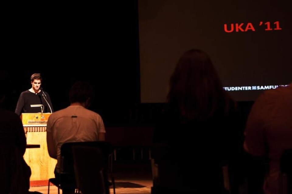 UKA-11 chairman, Tore Lie Falkenberg, explained the situation to members of Samfundet on March 15th.