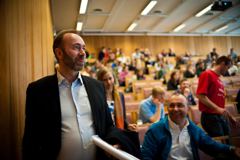 GLOBALE UTFORDRINGER: Næringsminister Trond Giske understreket den økende konkurransen fra asiatiske land da han holdt foredrag på Gløshaugen på tirsdag.