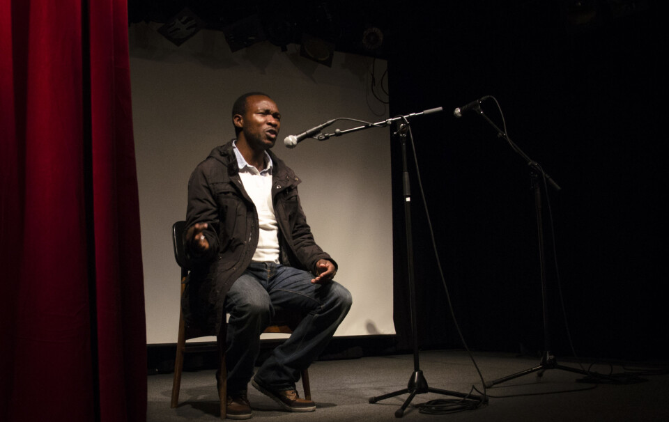 STERK HISTORIE: Cho fra Kamerun ble utvist, torturert og forfulgt for å være politisk aktivist. I går var han i Trondheim for å fortelle sin historie.