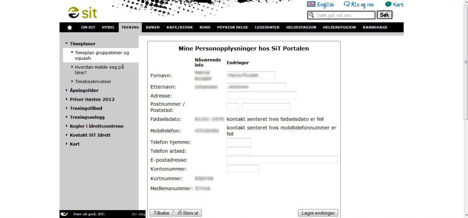 SiT lekka privat informasjon