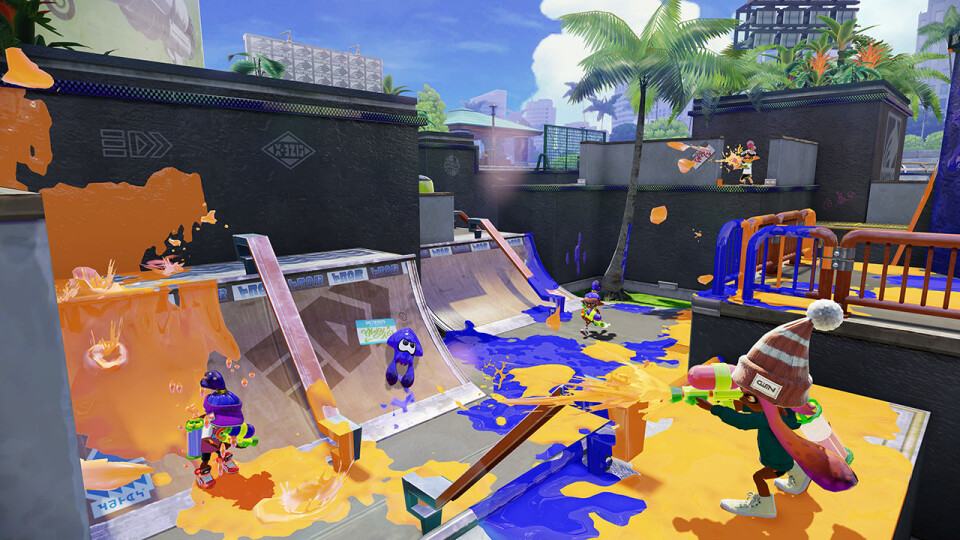 Det blir nesten feil å kalle Splatoon et skytespill. Her gjelder det å gjøre krav på størst mulig del av banen!