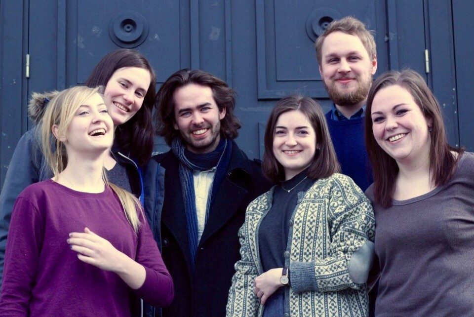 Deler av det nye styret: f.v. Vilde Marie Larsen, Amanda Gangsås Berstad, Gabriel Qvigstad, Miriam Finanger Nesbø, Magnus Bjerke, og Maren Emilie Hellem Kronlund