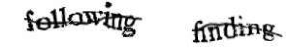 En Recaptcha-oppgave med to ord.