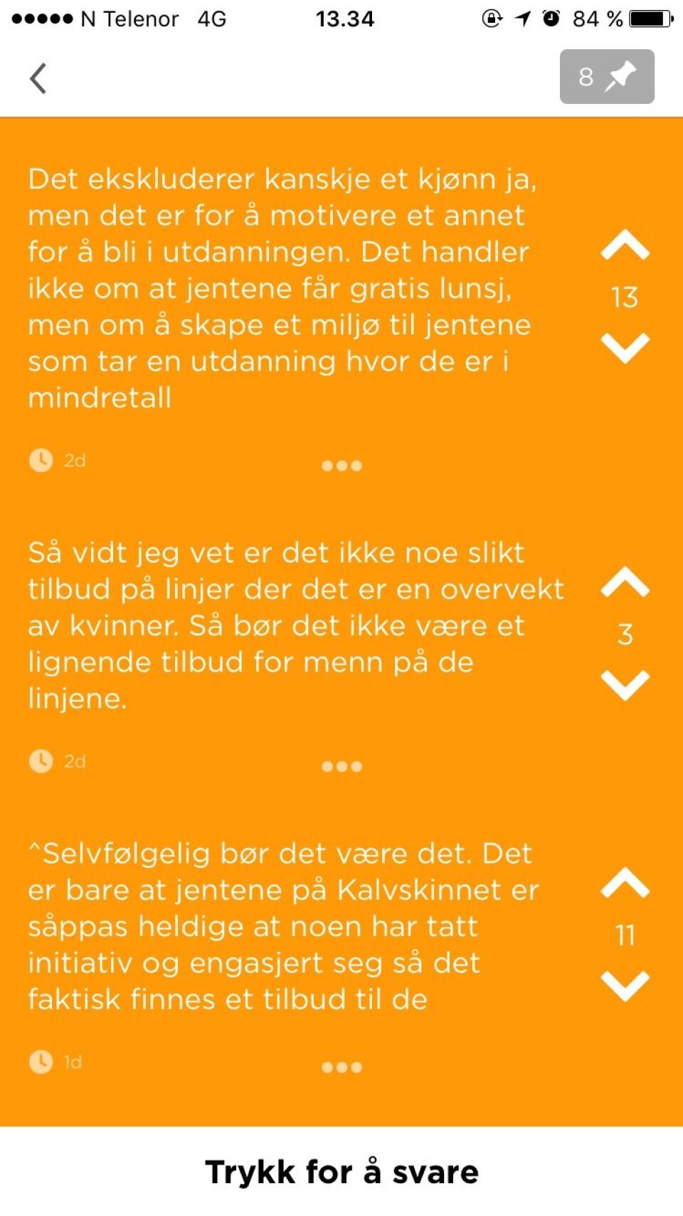 Ingen gratis lunsj for gutta