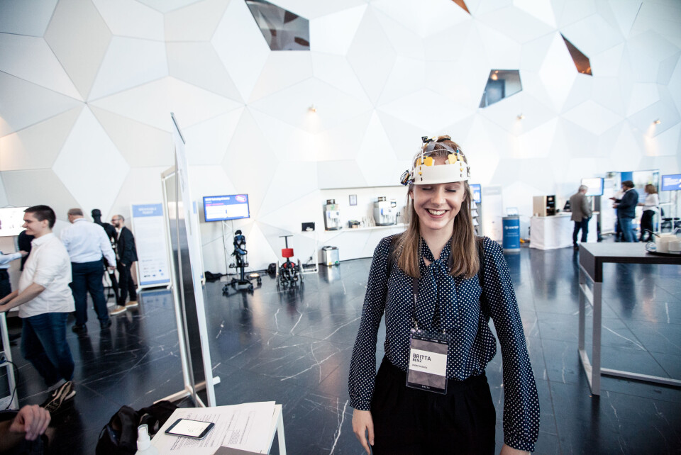 SPENNENDE TESTING: Hjernestimulator, colorphone og virtuell virkelighet er bare en brøkdel av hva Technoport hadde å by på