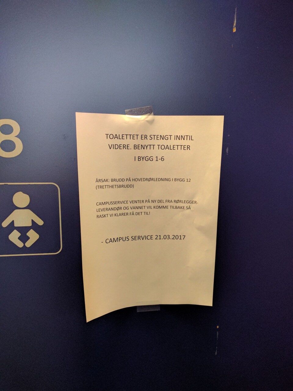Bygg 7-12 var en stund uten vann på grunn av lekkasjen.