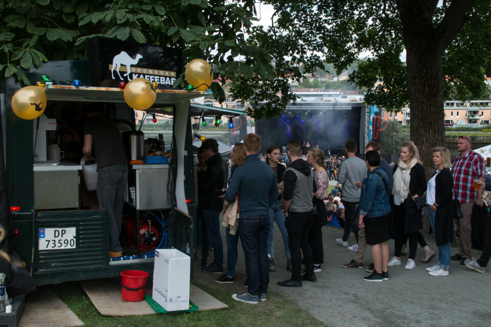 Dromedar tilbyr kaffe under Pstereo