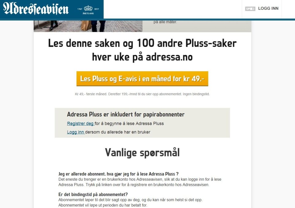 Tekniske problemer med Schibsted-avtalen