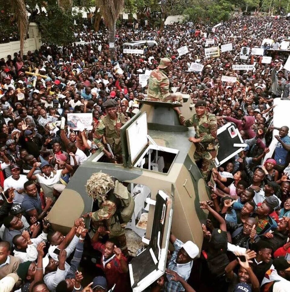 Protest against Mugabe the saturday after the coup