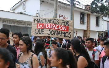 Studentdemonstrasjon i Colombia. Studentdemonstrasjon i Colombia.