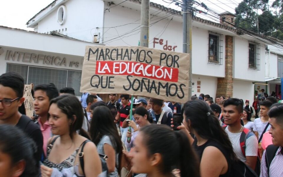 Studentdemonstrasjon i Colombia.