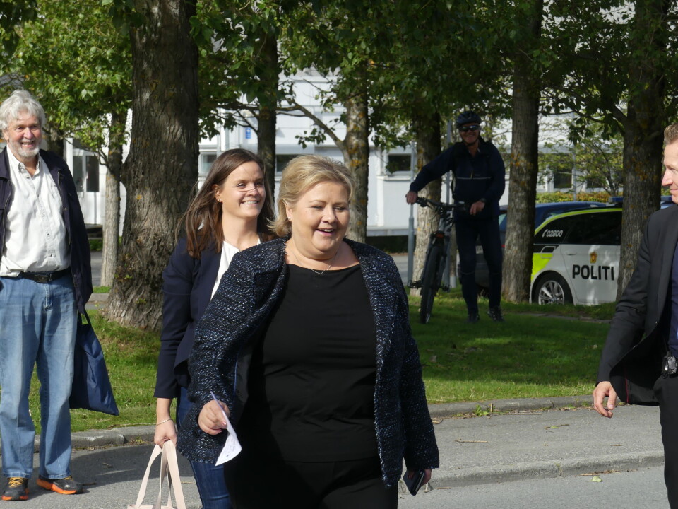 Statsminister Erna Solberg synes det er en god utvikling at stadig flere velger yrkesfag.