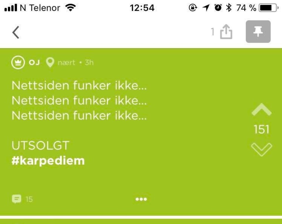 FRUSTRERTE: Reaksjonene på Jodel lot ikke vente på seg