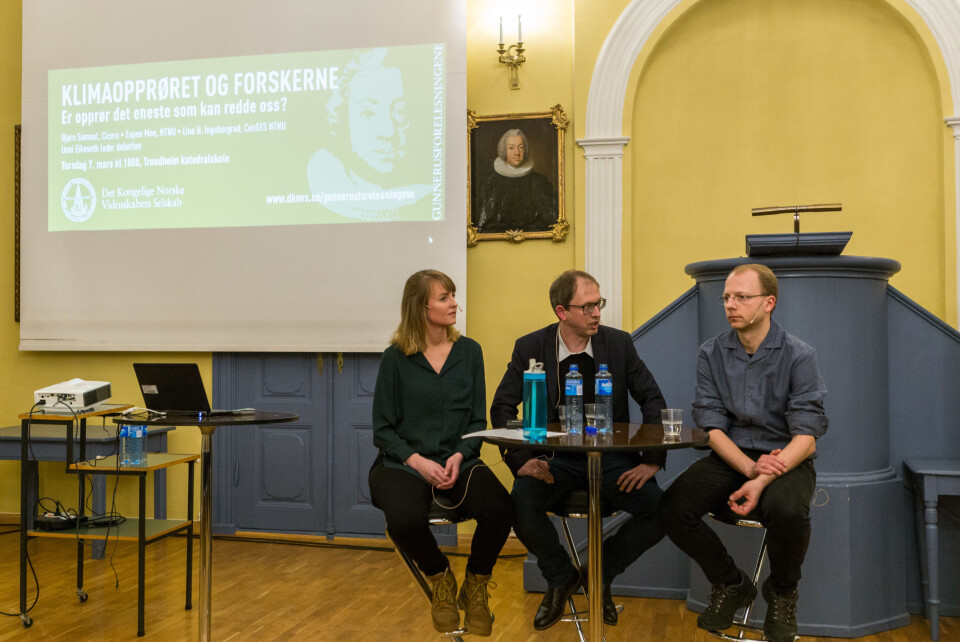Det var uenighet blant forskerne om klimaopprør er det som skal til. Det var uenighet blant forskerne om klimaopprør er det som skal til.
