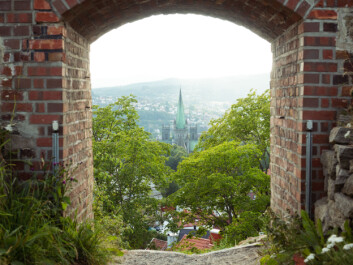 Nidarosdomen, sett fra Kristiansten festning. Nidarosdomen, sett fra Kristiansten festning.