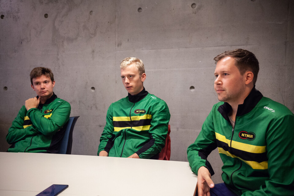 Spente trenere: Nestleder i NTNUI Volleyball Vegard Buset (t.v.), og trenerne Elias Vølstad Bogen og Herman Palm Hunnestad (t.h.) ser fram mot å komme i gang med sesongen.