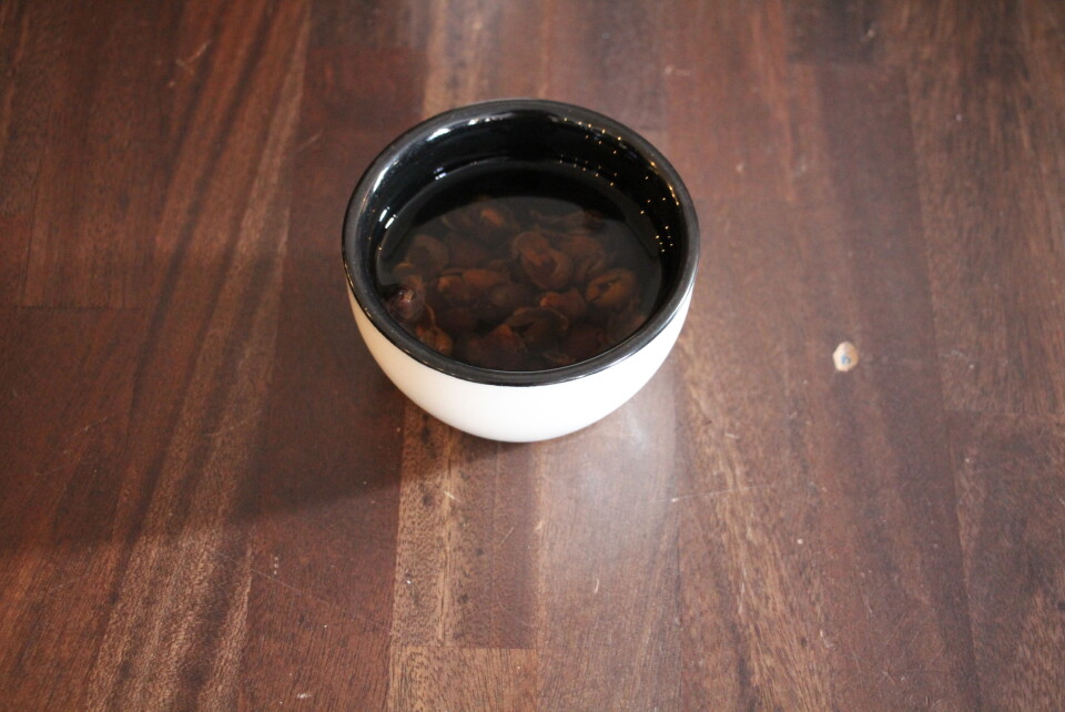Slik ser cascara ut, te som lages på kaffe.