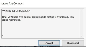 **Advarsel:** Dette er beskjeden man får når man kobler seg til VPN-tjenesten som brukes av NTNU-studentene. **Advarsel:** Dette er beskjeden man får når man kobler seg til VPN-tjenesten som brukes av NTNU-studentene.