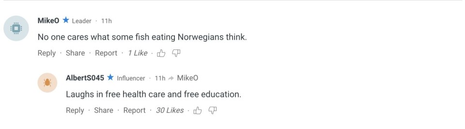 Det foregår god, konstruktiv debatt i kommentarfeltet til Fox News. Det foregår god, konstruktiv debatt i kommentarfeltet til Fox News.