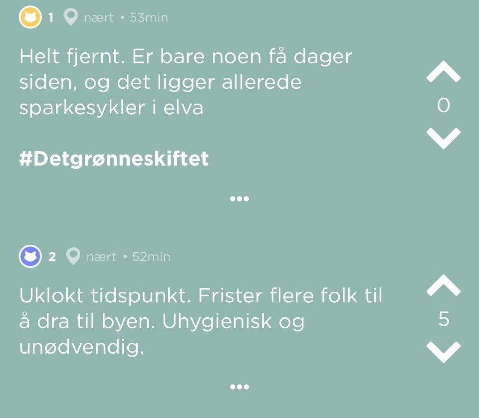 Ikke alle på Jodel synes det er en god ide med Ryde.