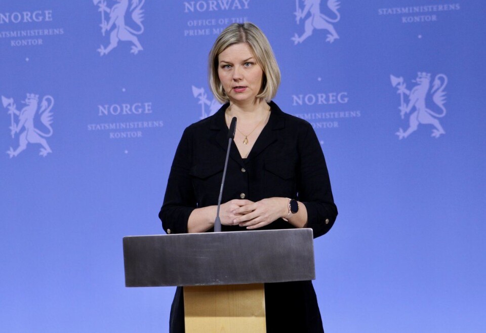 Kunnskapsminister Melby (V) på regjeringens pressekonferanse, den 7. april. Foto: Statsministerens kontor Kunnskapsminister Melby (V) på regjeringens pressekonferanse, den 7. april. Foto: Statsministerens kontor