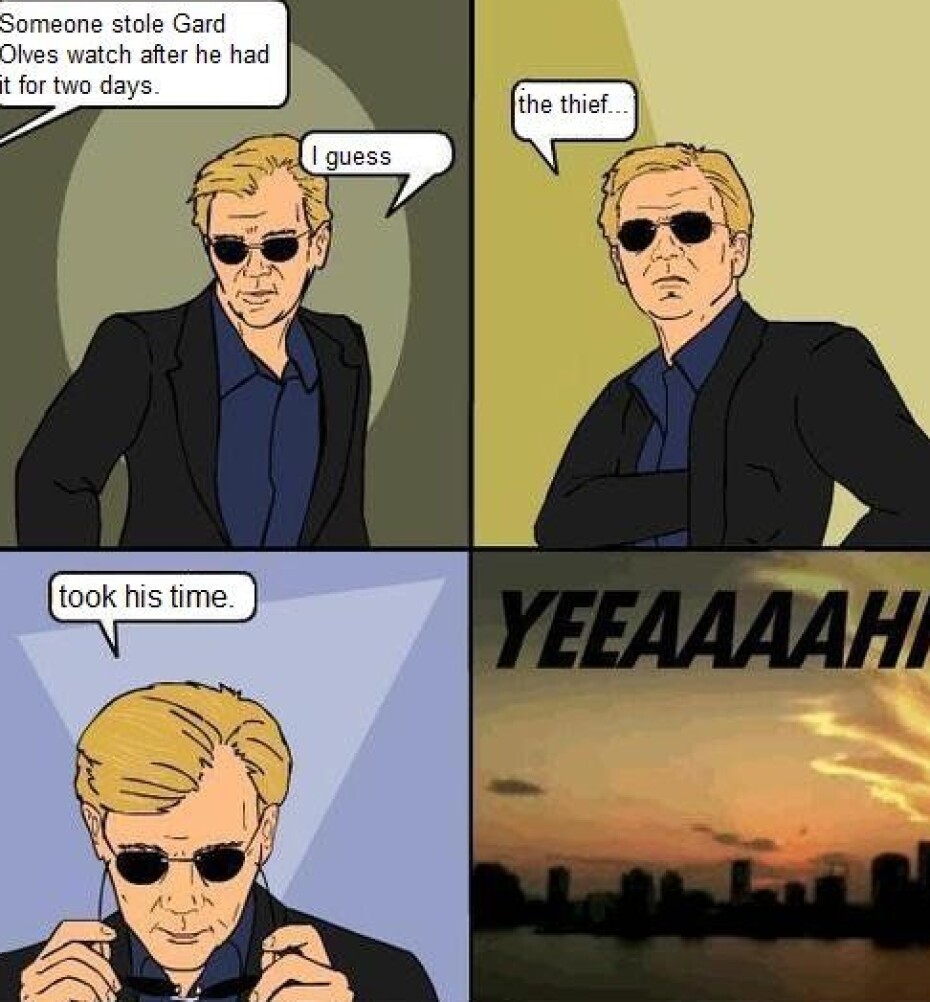 HORATIO: CSI-parodien er en av Gard Olves personlige favoritter. – Har du noen favoritter?