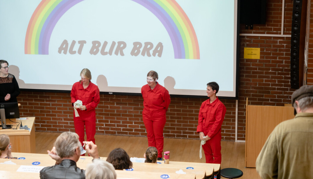 <b>ALT BLIR BRA: </b>Her var muntlig eksamen avlsluttet for dramastudentene. <b>ALT BLIR BRA: </b>Her var muntlig eksamen avlsluttet for dramastudentene.