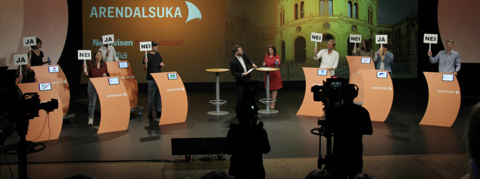 DEBATT: Ungdsompartilederne møttes til debatt under Arendalsuka 2021