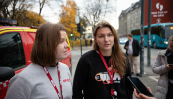 Maren Mood og Annika Taule var på Samfundet da huset ble evakuert Maren Mood og Annika Taule var på Samfundet da huset ble evakuert