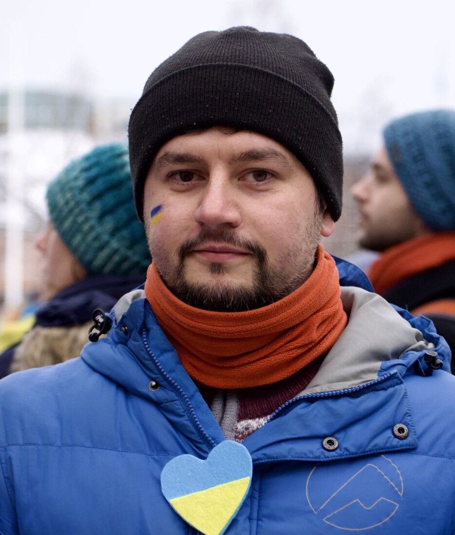 SAMLET: Odyslav Bozhenko sier at mange ukrainere verver seg for å slåss mot Russland. SAMLET: Odyslav Bozhenko sier at mange ukrainere verver seg for å slåss mot Russland.