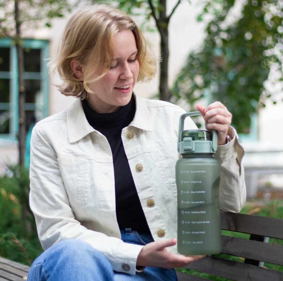 REDNING: For Marianne Finnset Heiene ble
innkjøpet av den store vannflasken en redning
da hun hadde sommerjobb som omviser.