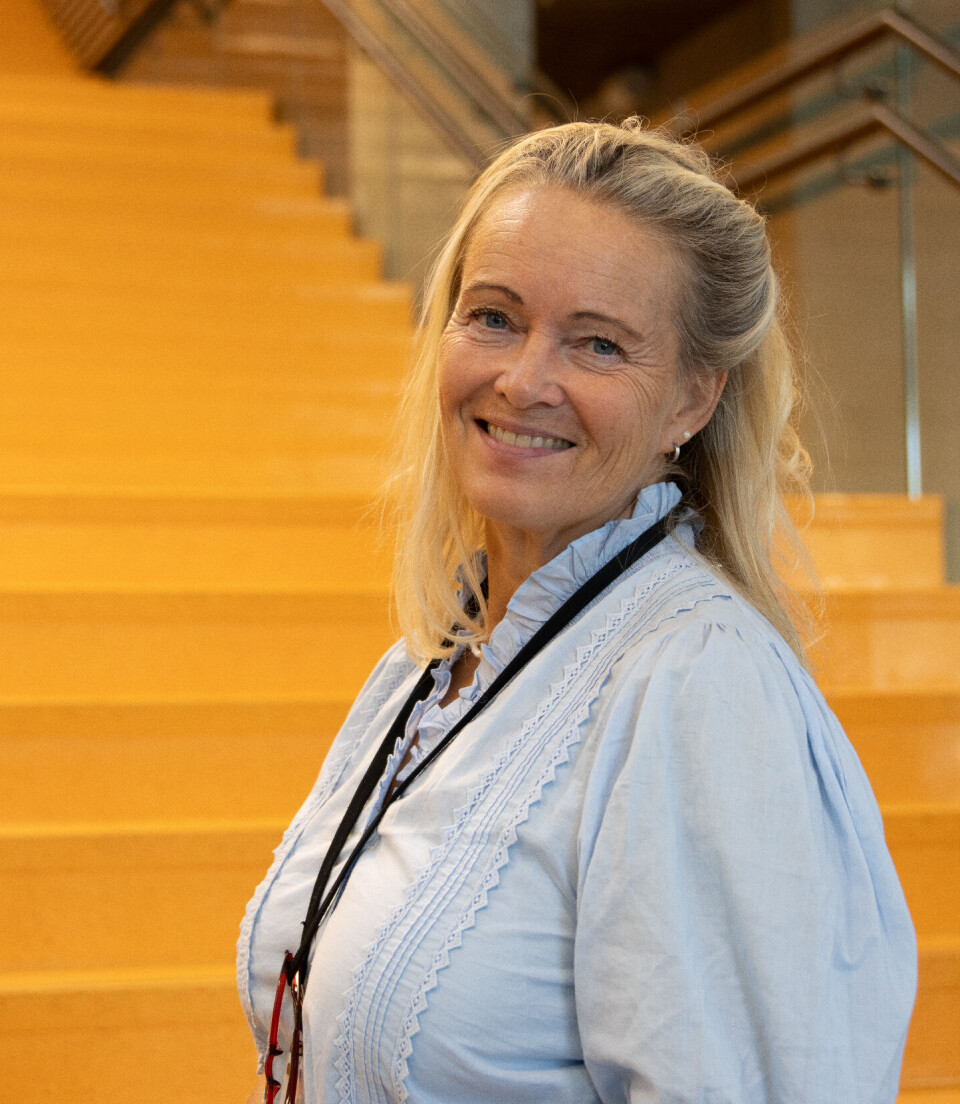 ORANSJE: Terese Brekke er svært fornøyd med det livlige designet på Helgasetr.