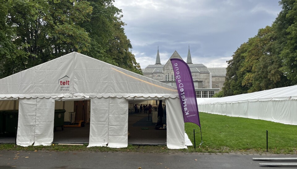 OPPRIGG: Karrieredagene forbereder området hvor tusenvis av studenter skal gå de neste dagene.