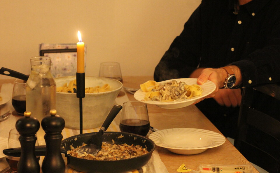 Pasta med kremet sopp matspalte sopptur