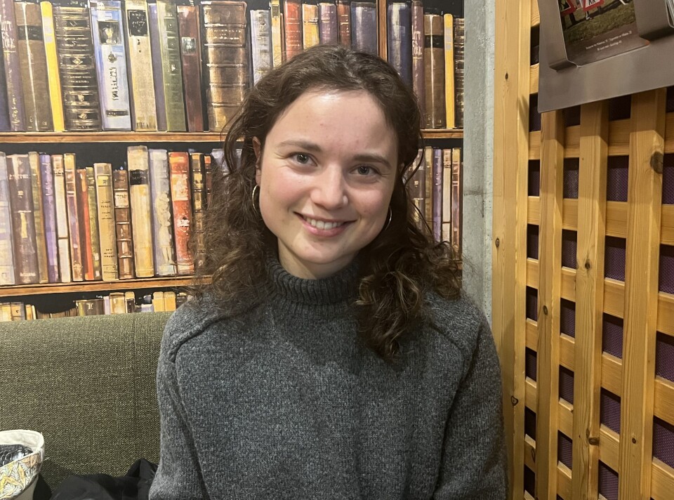 FORNØYD: Masterstudent i fransk, Lea Hurlen, trives på Cafe Sito og benytter seg ofte av de mange tilbudene. Cafe Sito Lea Hurlen