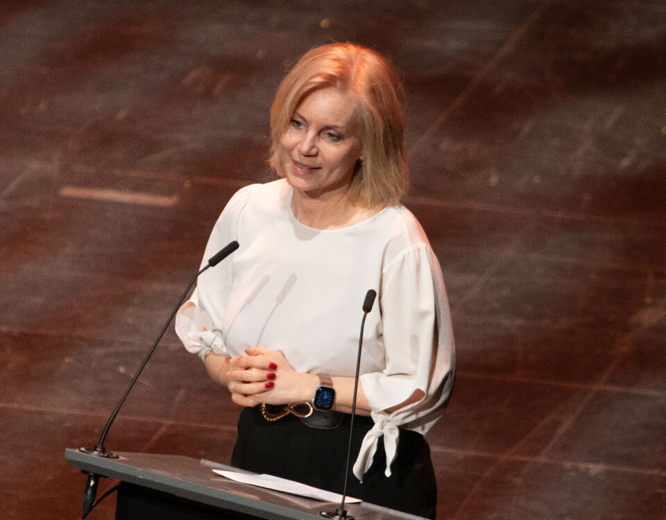 FREMTIDSRETTET: Forsknings- og høyere utdanningsminister Sigrun Aasland roser studentene for å rette oppmerksomheten mot viktige saker.