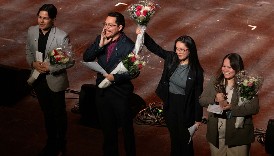 OVERVELDET: Vinnerne Arlen Padilla Guerrero, Elthon Rivera Cruz, Mayling Cortéz Munguia og Marco Aurelio Peña sier at de ikke visste hvor mye motgang de skulle møte på da de begynte.