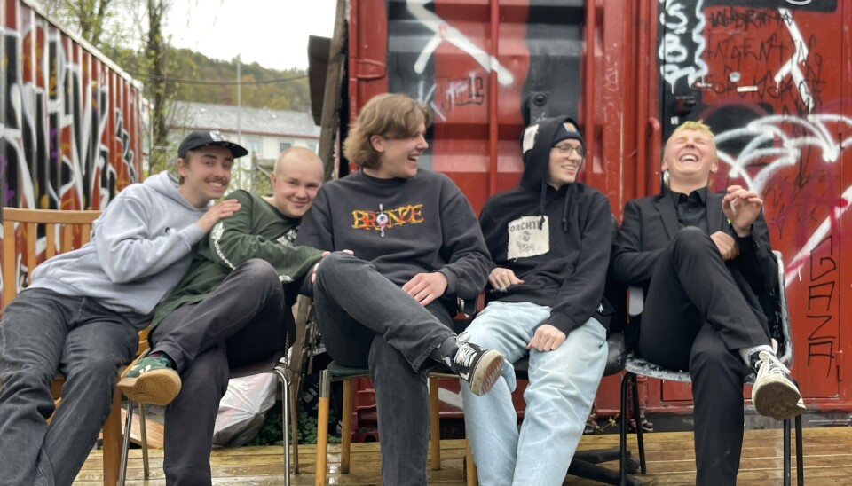 BARNDOMSVENNER: Nykter består av (f.v.). Olav Balstad, Sebastian Togstad, Torstein Skarholt, Jørgen Aarsbog og Vegard Anthonsen.