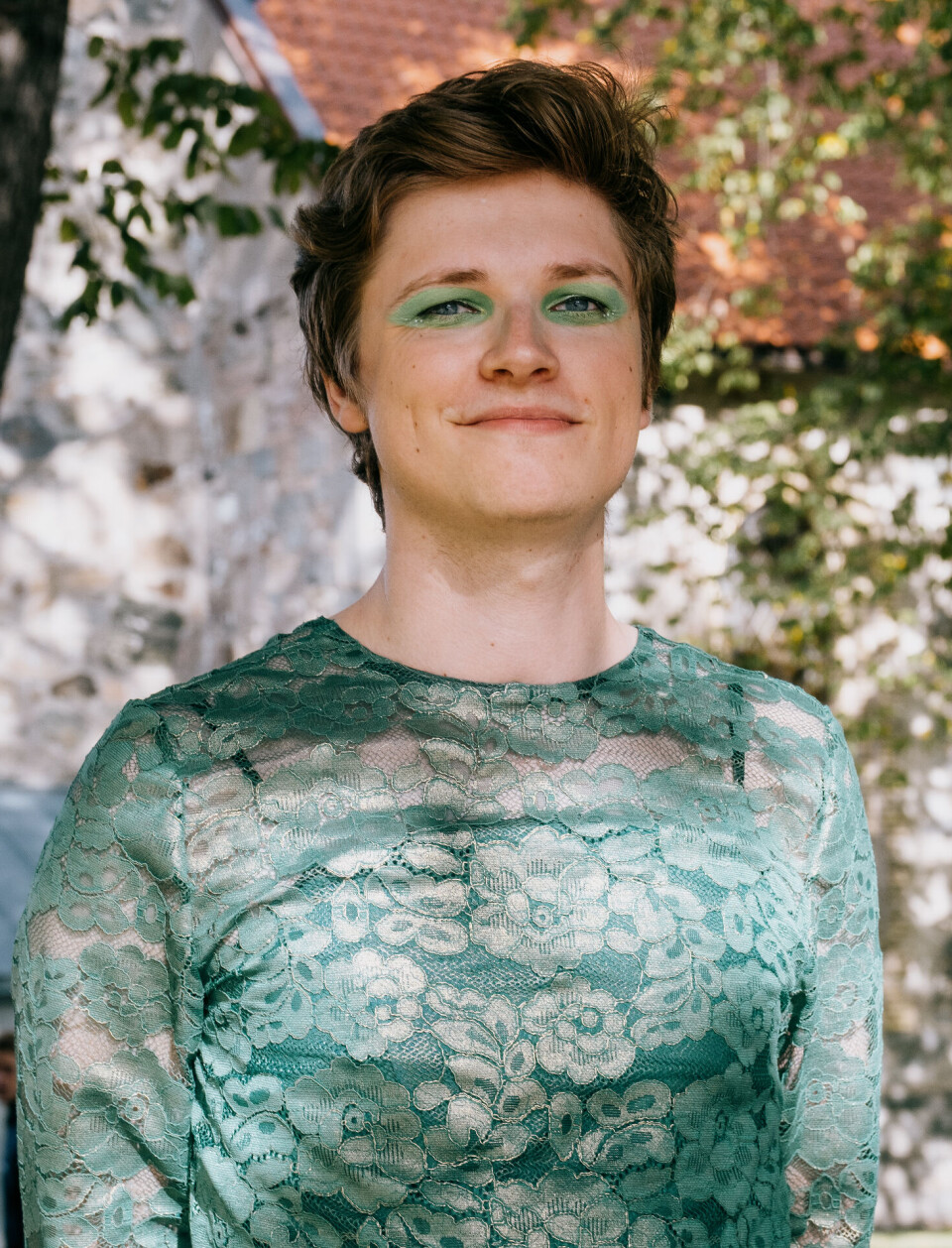 EGENSYDD: Student Benonisen har sydd egen kjole til årets Trondheim pride.